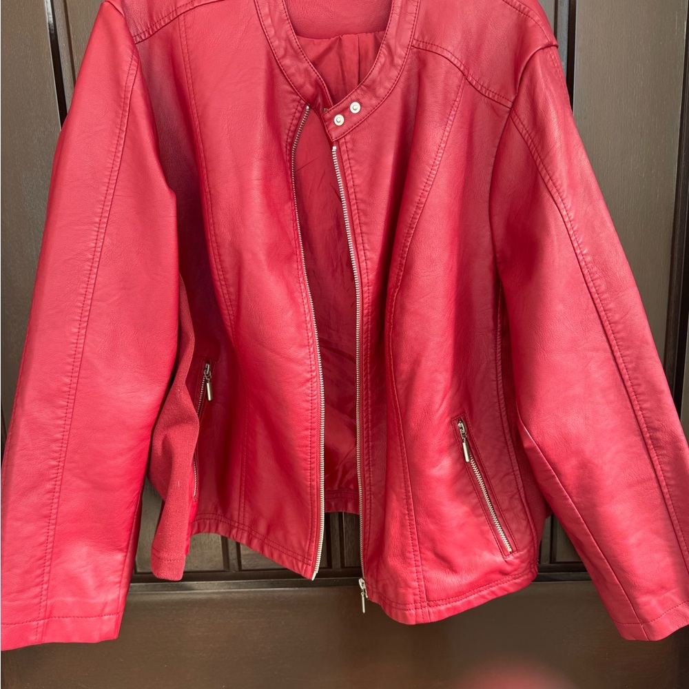 Baccini Vibrant Red Leather Jacket